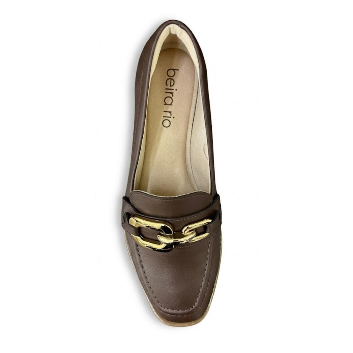Sapato Mocassim Comfort Casual Feminino Beira Rio 4264209 Marrom Marrom 4