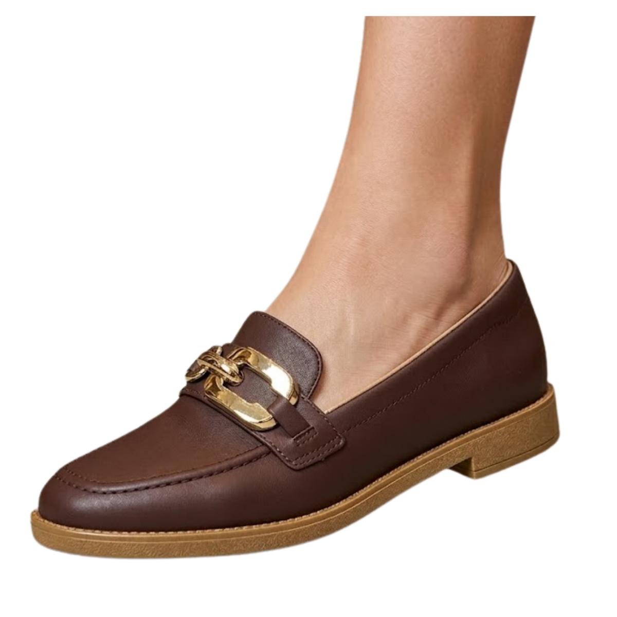 Sapato Mocassim Comfort Casual Feminino Beira Rio 4264209 Marrom Marrom 5