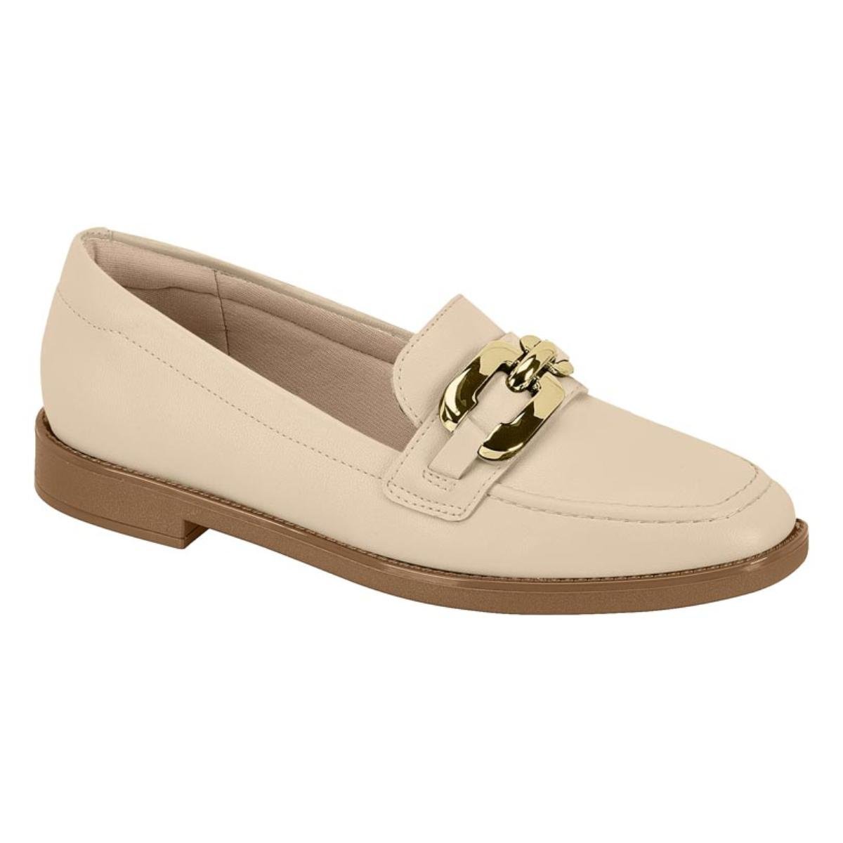 Sapato Mocassim Comfort Casual Feminino Beira Rio 4264.209 Creme
