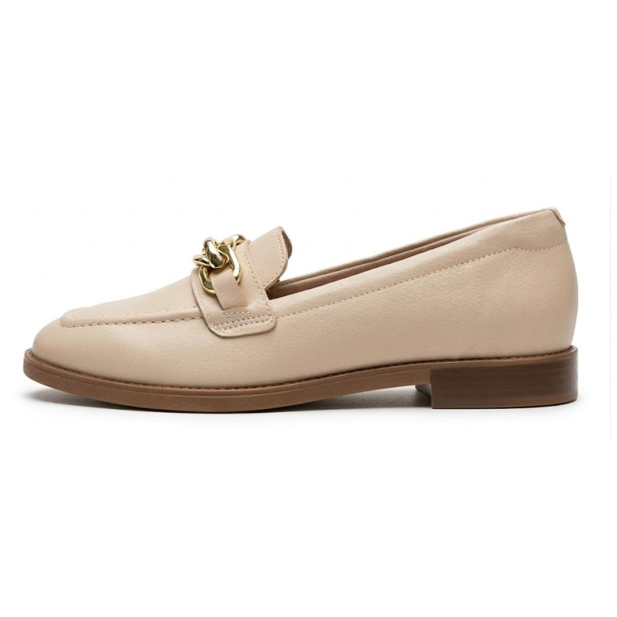 Sapato Mocassim Comfort Casual Feminino Beira Rio 4264.209 Creme Bege 3