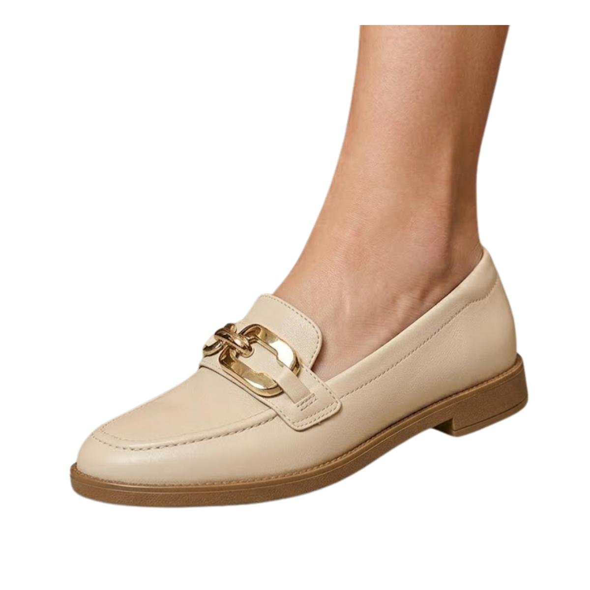Sapato Mocassim Comfort Casual Feminino Beira Rio 4264.209 Creme Bege 5