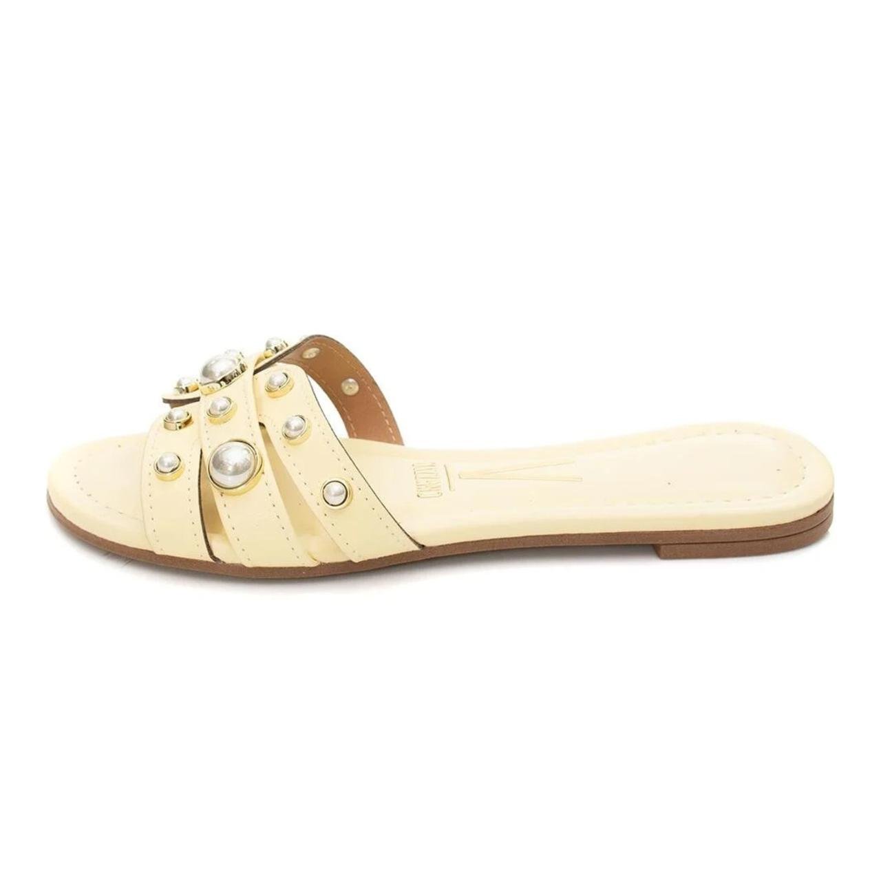 Sandália Rasteirinha Casual Feminina Vizzano 6371381 Amarelo Amarelo 2