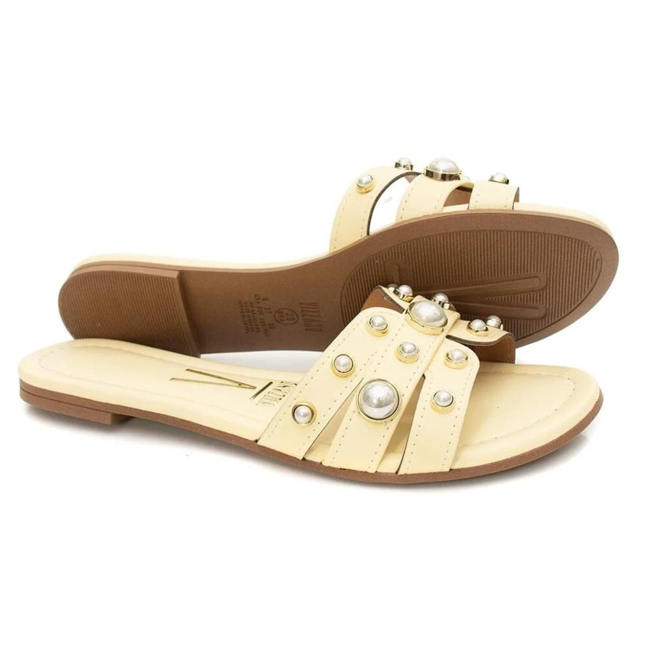 Sandália Rasteirinha Casual Feminina Vizzano 6371381 Amarelo Amarelo 3