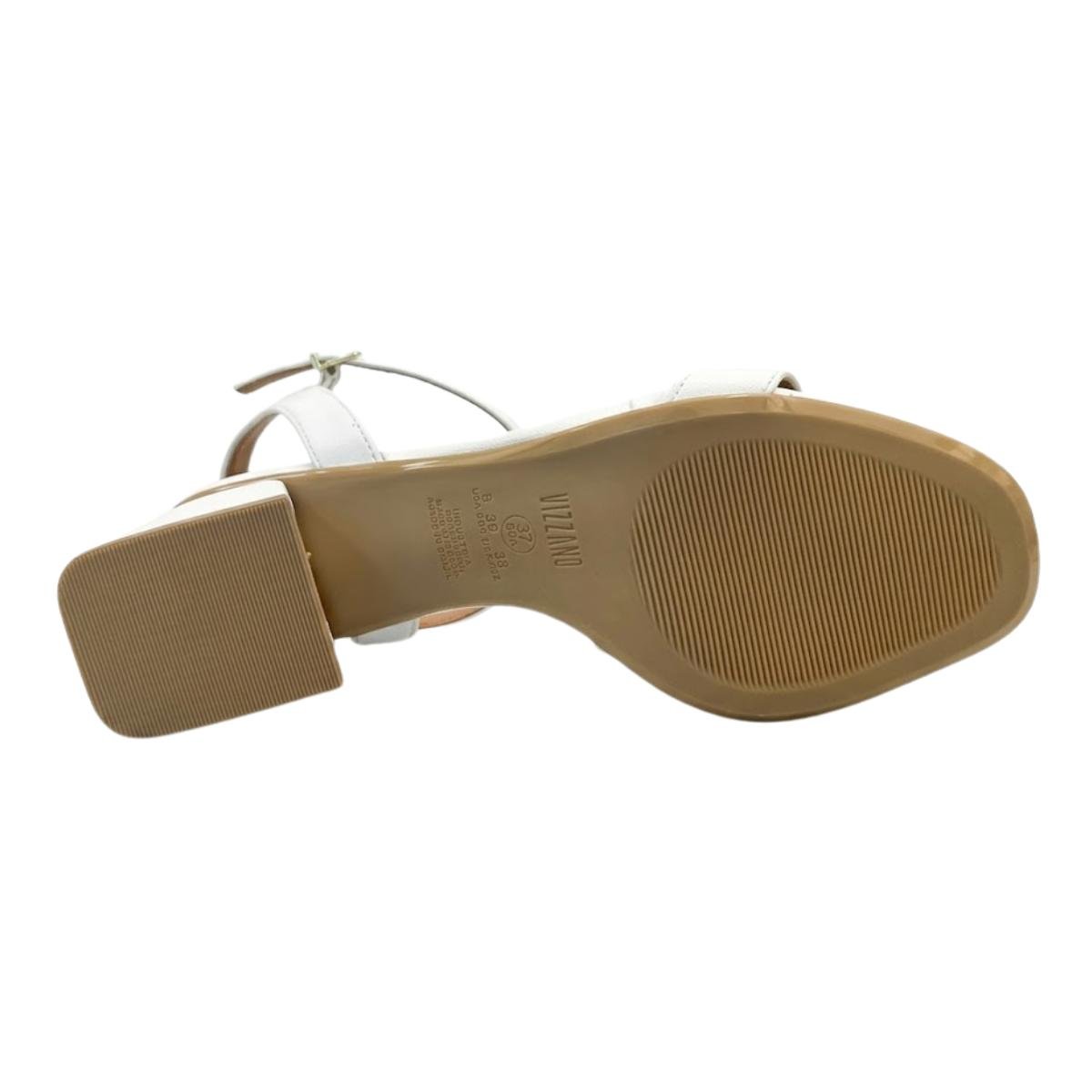 Sandália Salto Bloco Casual Feminino Vizzano 6428.101 Branco Branco 6