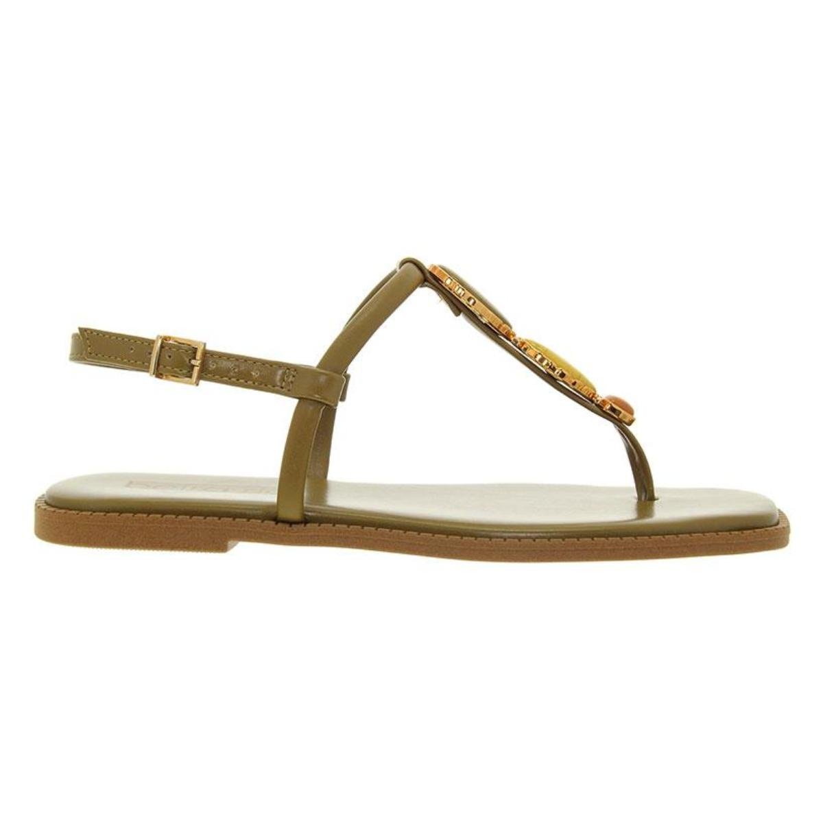 Sandália Rasteirinha Casual Feminina Beira Rio 8571103 Verde Verde 2