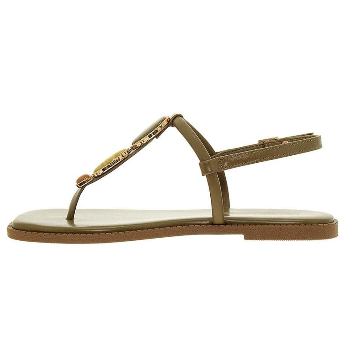 Sandália Rasteirinha Casual Feminina Beira Rio 8571103 Verde Verde 3