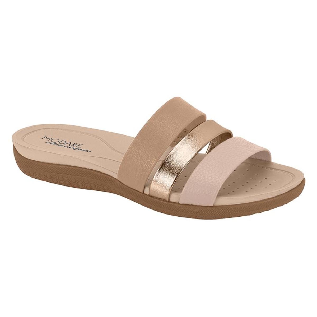 Tamanco Anabela Casual Feminino Modare 7125.200 Ortopédico Nude