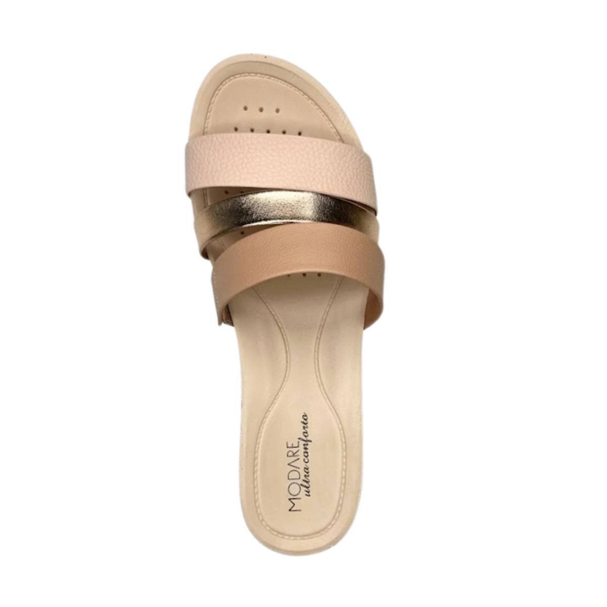 Tamanco Anabela Casual Feminino Modare 7125.200 Ortopédico Nude Bege 4