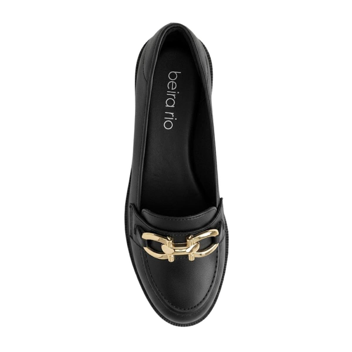 Sapato Mocassim Comfort Casual Feminino Beira Rio 4283.133 Preto Preto 4