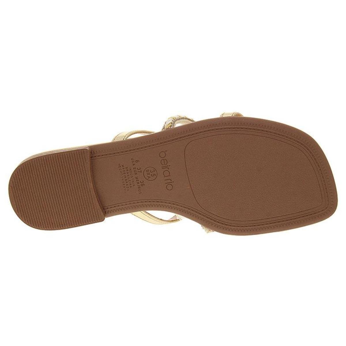 Sandália Rasteirinha Casual Feminino Beira Rio 8560.211 Dourado Dourado 6