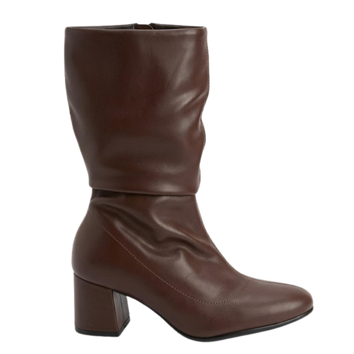 Bota Slouchy Casual Feminina Beira Rio 9076.112 Cano Médio Marrom Marrom 2