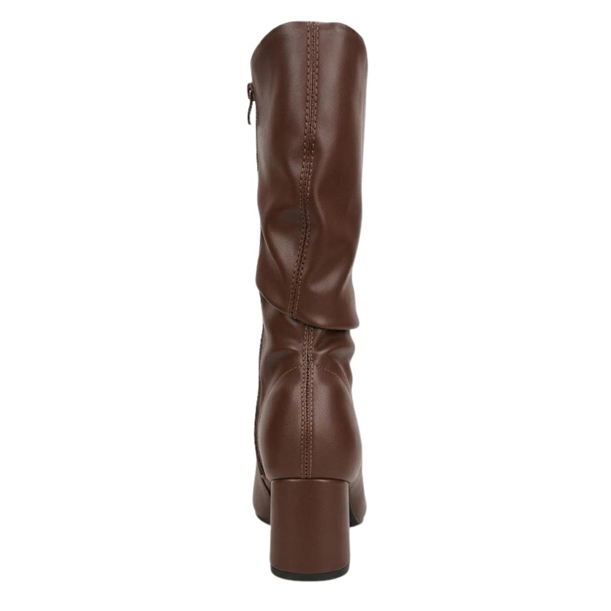 Bota Slouchy Casual Feminina Beira Rio 9076.112 Cano Médio Marrom Marrom 5