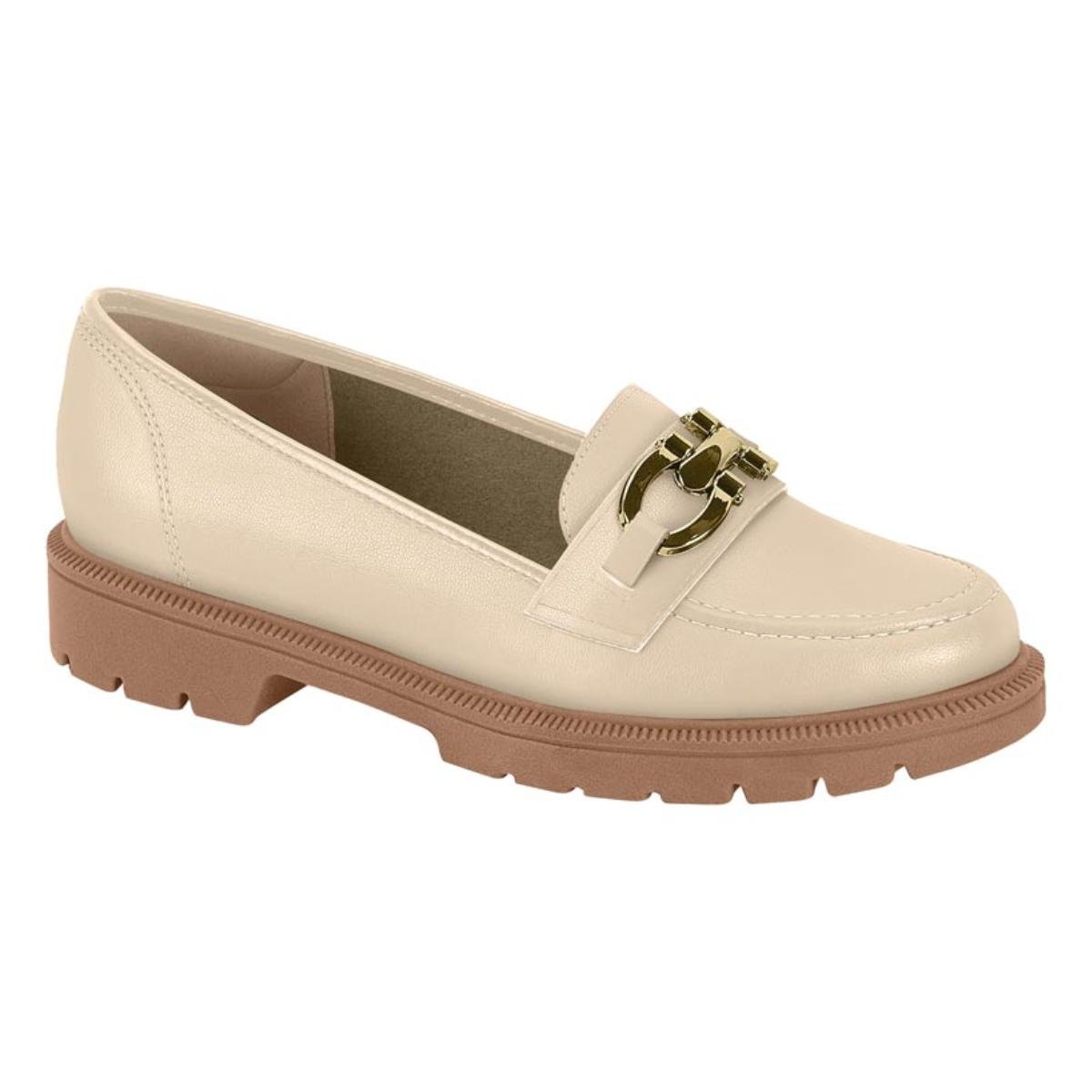 Sapato Mocassim Comfort Casual Feminino Beira Rio 4283.133 Creme