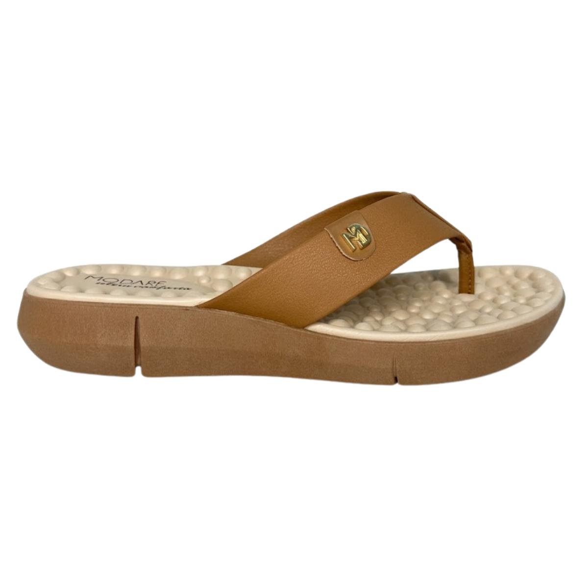 Tamanco Anabela Casual Feminino Modare 7142.106 Comfort Ortopédico Caramelo Marrom 2