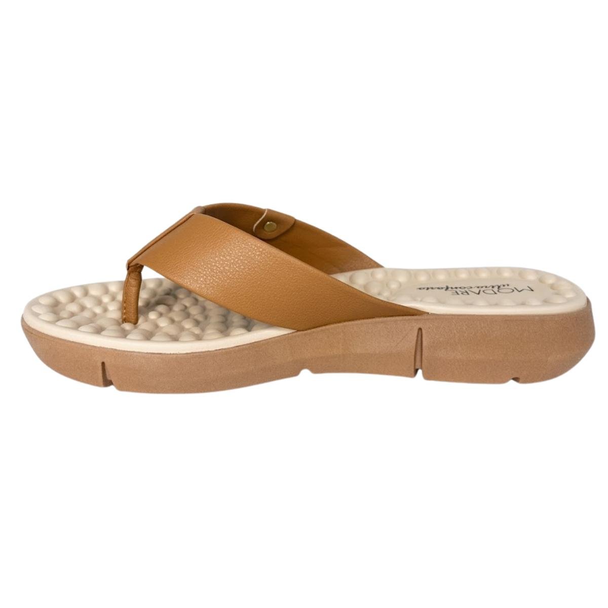 Tamanco Anabela Casual Feminino Modare 7142.106 Comfort Ortopédico Caramelo Marrom 3