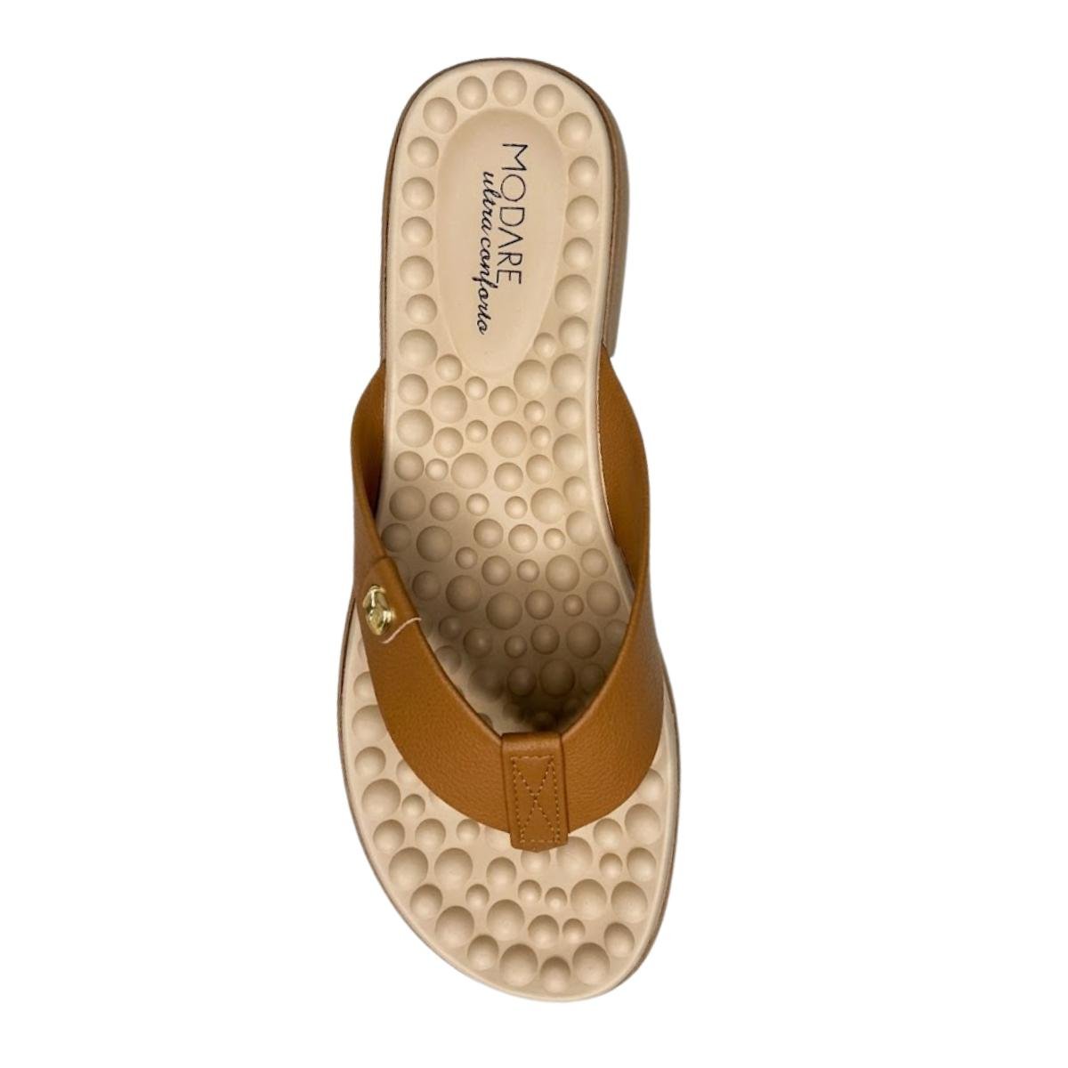 Tamanco Anabela Casual Feminino Modare 7142.106 Comfort Ortopédico Caramelo Marrom 4