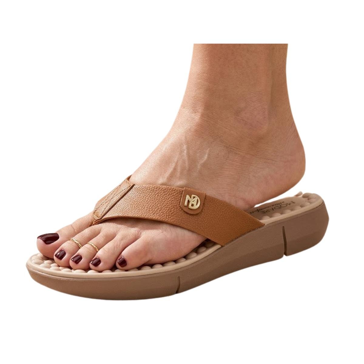 Tamanco Anabela Casual Feminino Modare 7142.106 Comfort Ortopédico Caramelo Marrom 5
