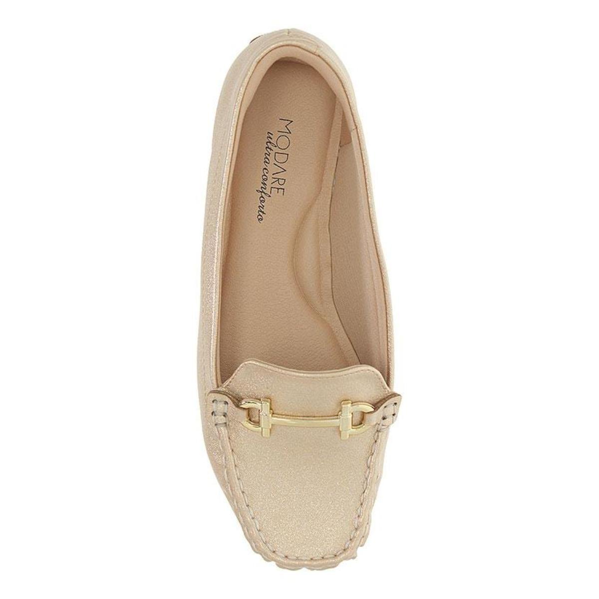 Mocassim Casual Feminino Modare 7035.655 Ultracomfort Dourado Dourado 4