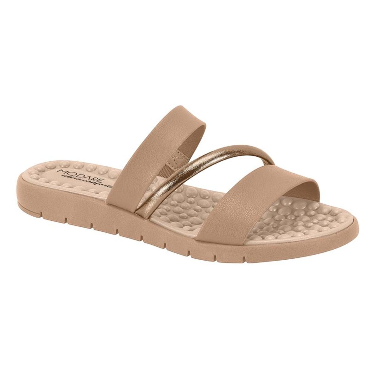 Tamanco Anabela Casual Feminino Modare 7162.332 Comfort Ortopédico Nude