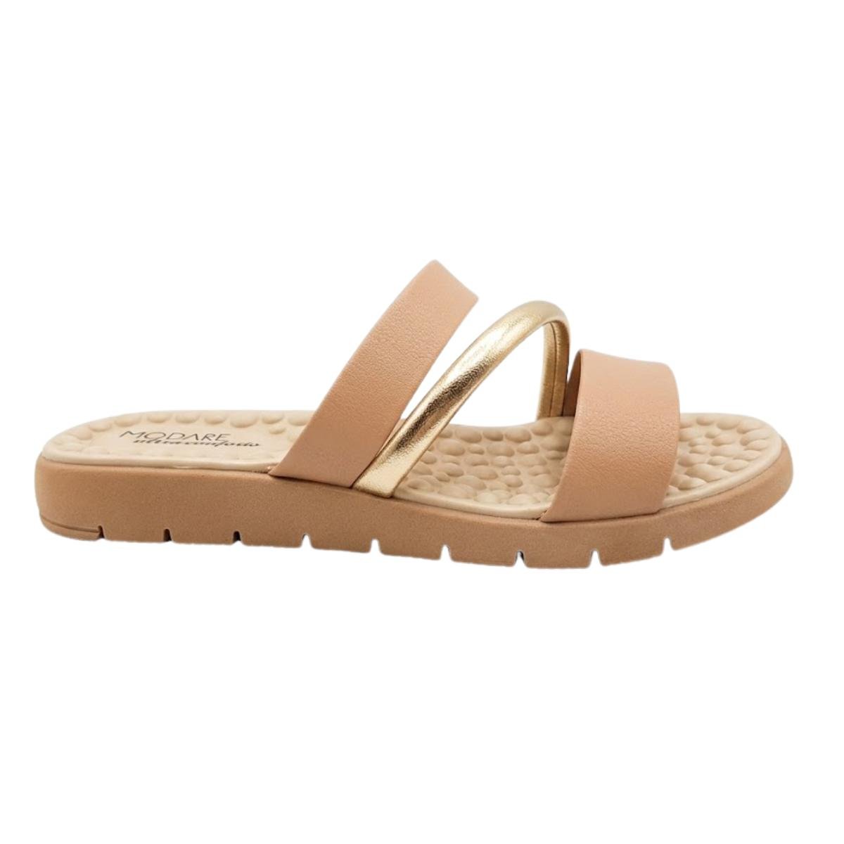 Tamanco Anabela Casual Feminino Modare 7162.332 Comfort Ortopédico Nude Bege 2