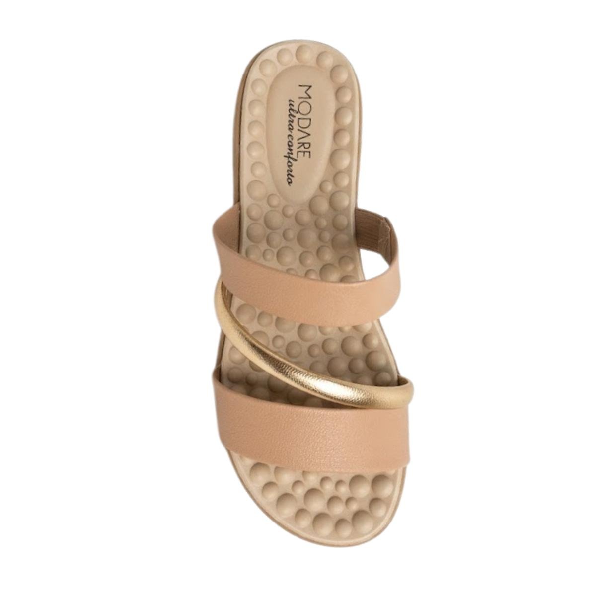 Tamanco Anabela Casual Feminino Modare 7162.332 Comfort Ortopédico Nude Bege 4