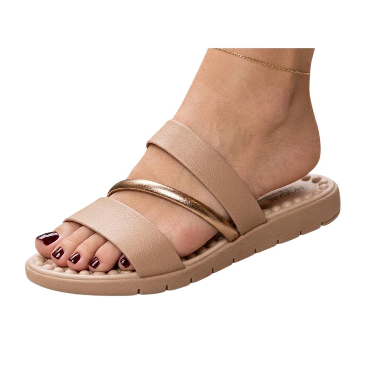 Tamanco Anabela Casual Feminino Modare 7162.332 Comfort Ortopédico Nude Bege 5