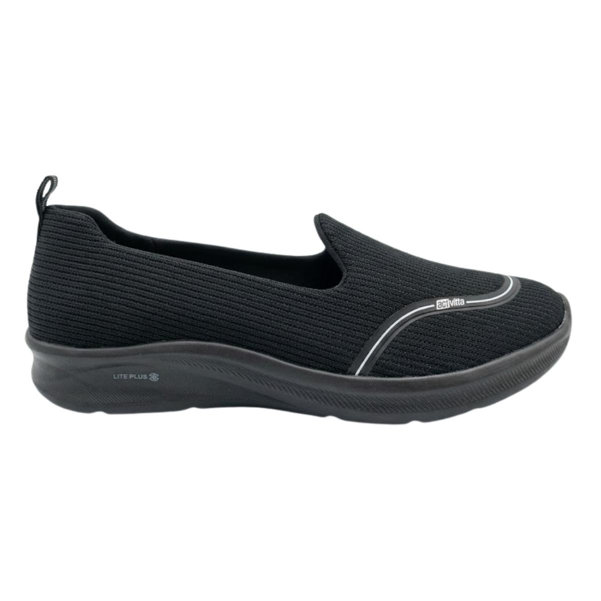 Tênis Slip On Casual Feminino Actvitta 4853.100 Preto Preto 2