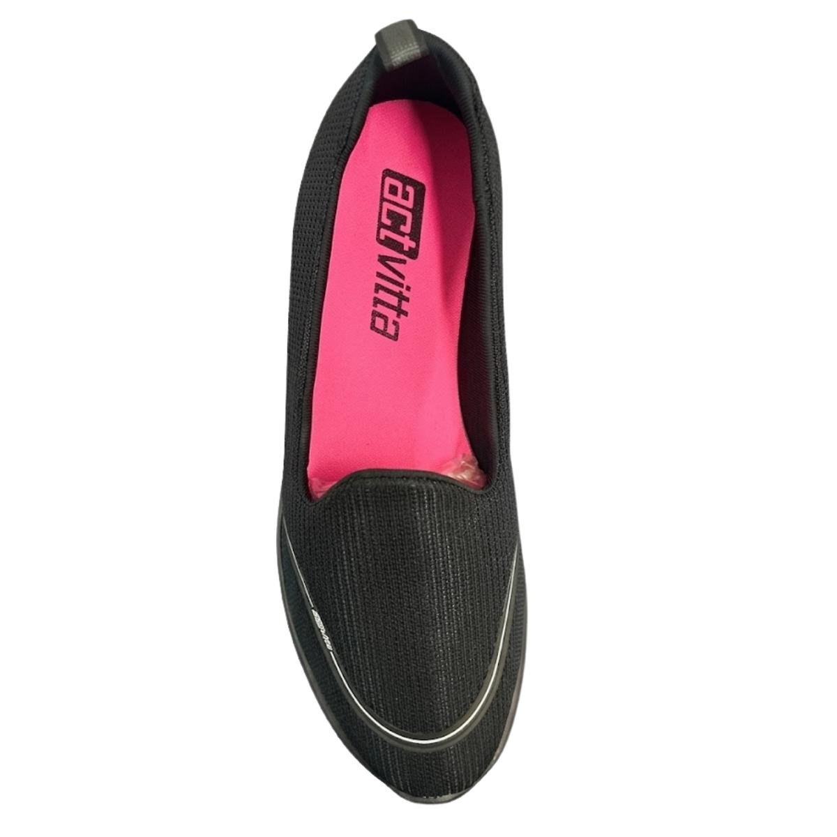Tênis Slip On Casual Feminino Actvitta 4853.100 Preto Preto 4