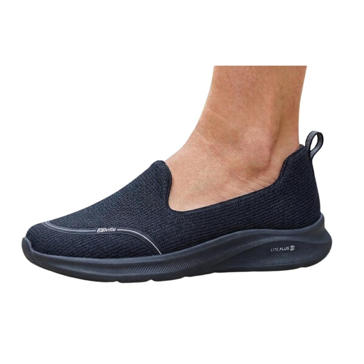 Tênis Slip On Casual Feminino Actvitta 4853.100 Preto Preto 5
