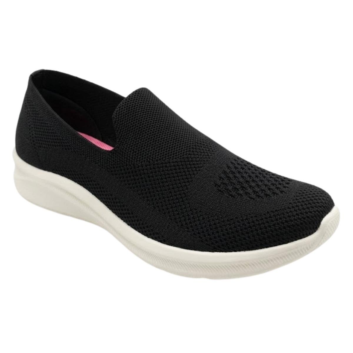 Tênis Slip On Casual Feminino Activitta 4853101 Preto e Branco