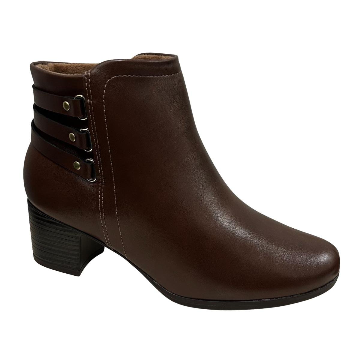 Bota Casual Feminino Modare 7072.109 Cano Curto Comfort Marrom