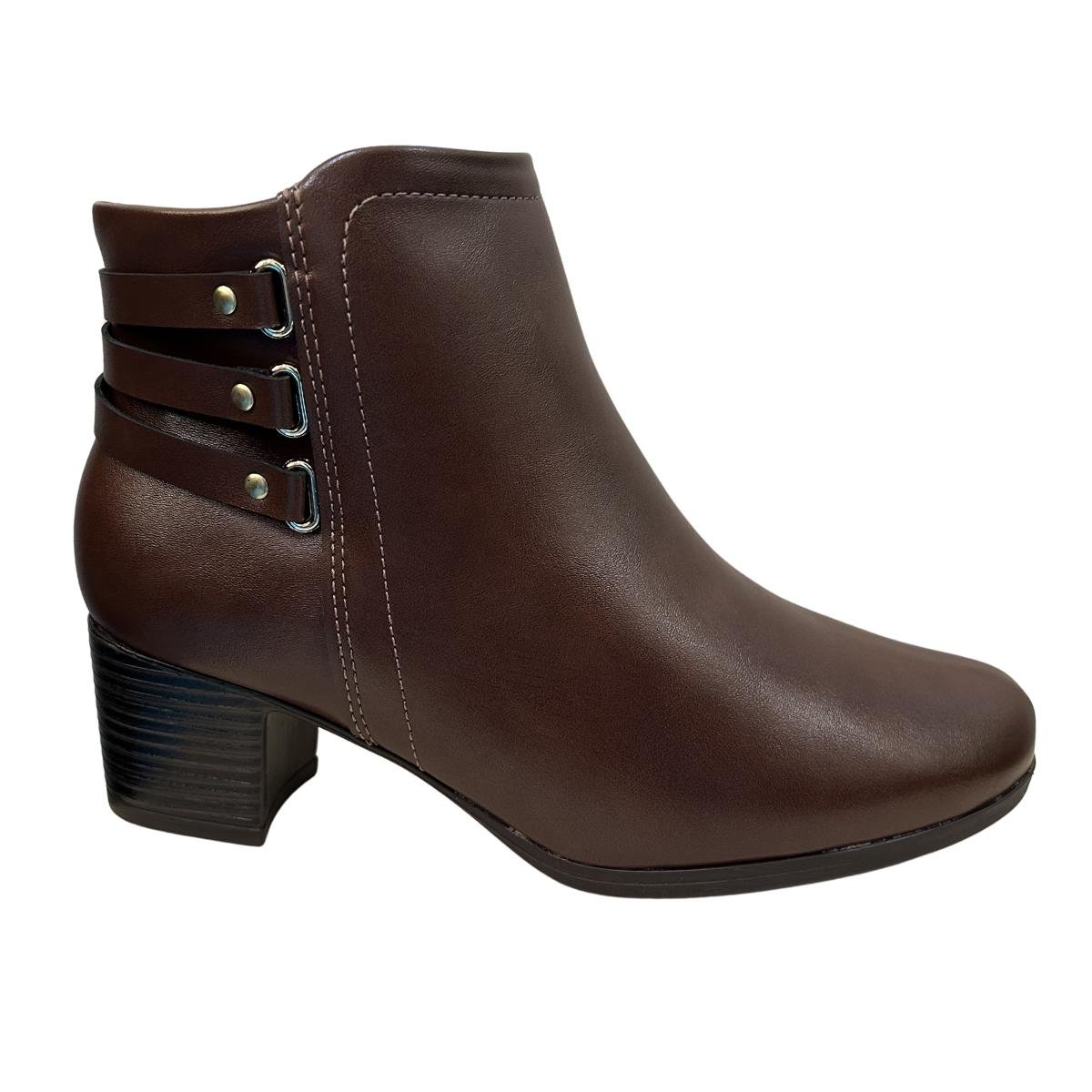 Bota Casual Feminino Modare 7072.109 Cano Curto Comfort Marrom Marrom 2