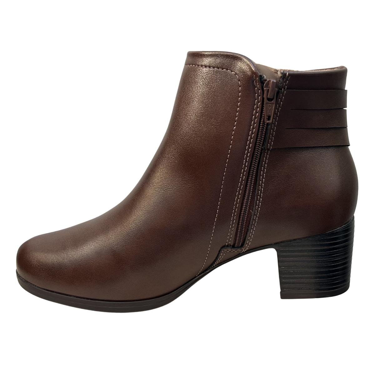 Bota Casual Feminino Modare 7072.109 Cano Curto Comfort Marrom Marrom 3