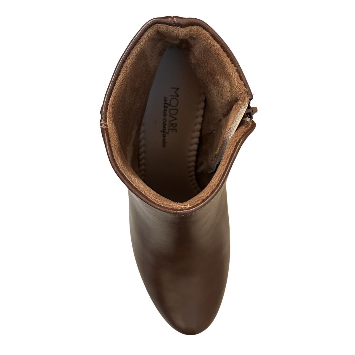 Bota Casual Feminino Modare 7072.109 Cano Curto Comfort Marrom Marrom 4