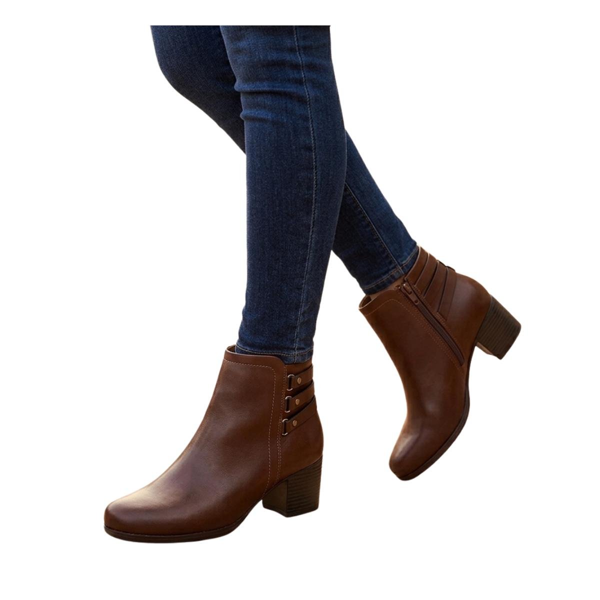 Bota Casual Feminino Modare 7072.109 Cano Curto Comfort Marrom Marrom 5