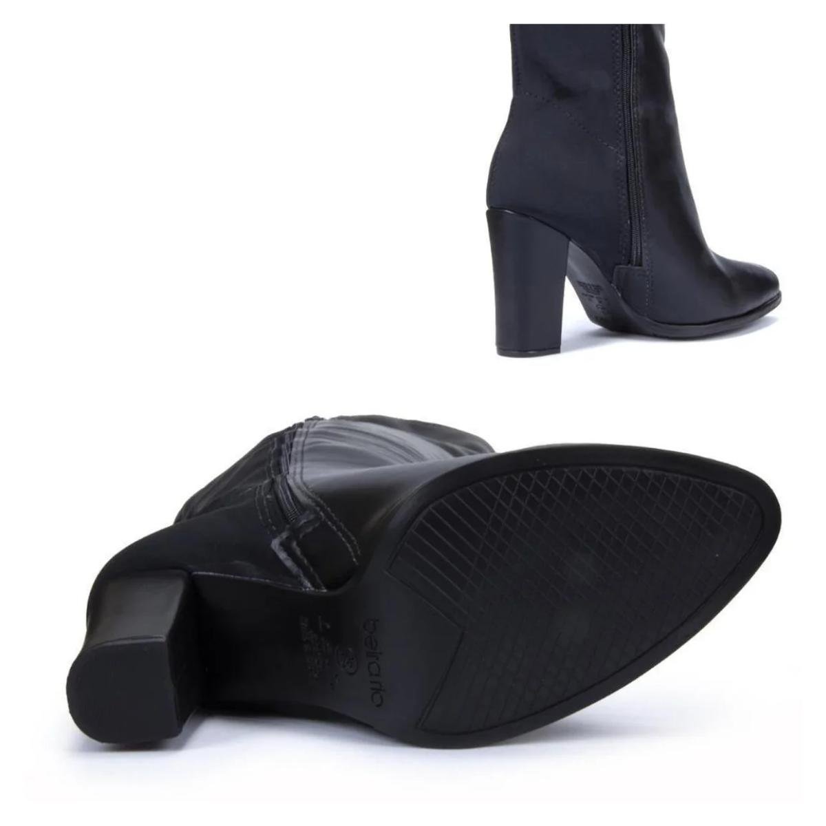 Bota Casual Feminino Beira Rio 9043.105 Over The Knee Preto Preto 6