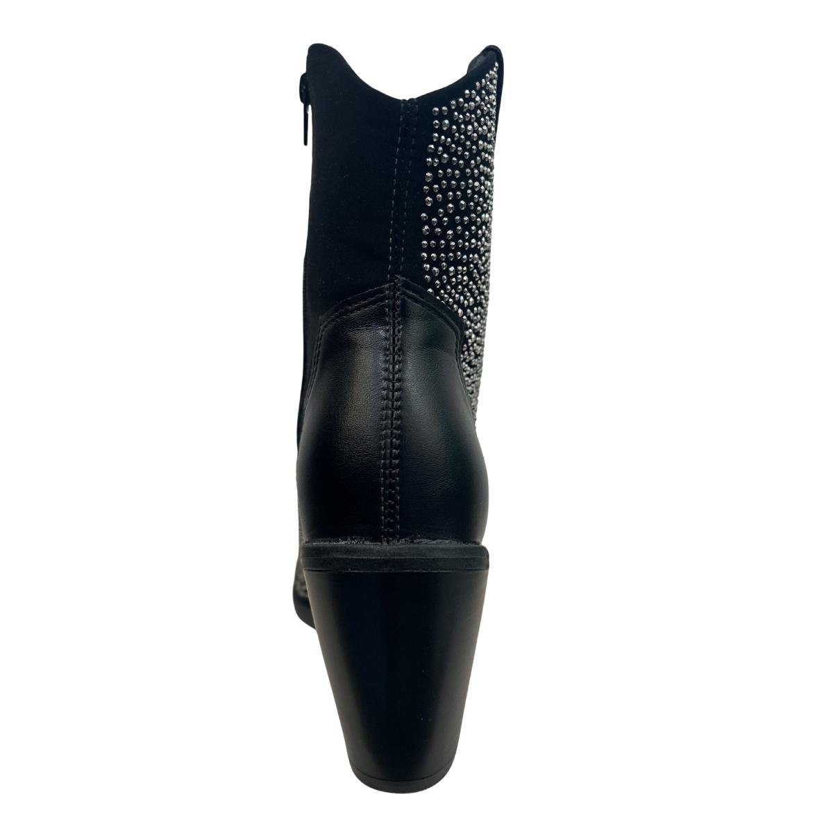 Bota Pedraria Casual Feminino Vizzano 3070.111 Country Preto Preto 6