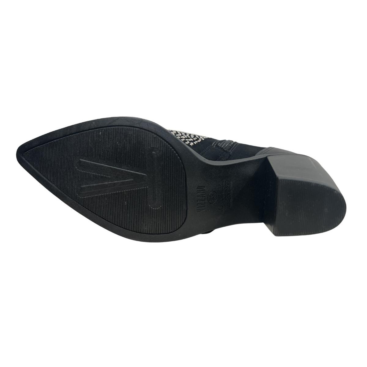 Bota Pedraria Casual Feminino Vizzano 3070.111 Country Preto Preto 7