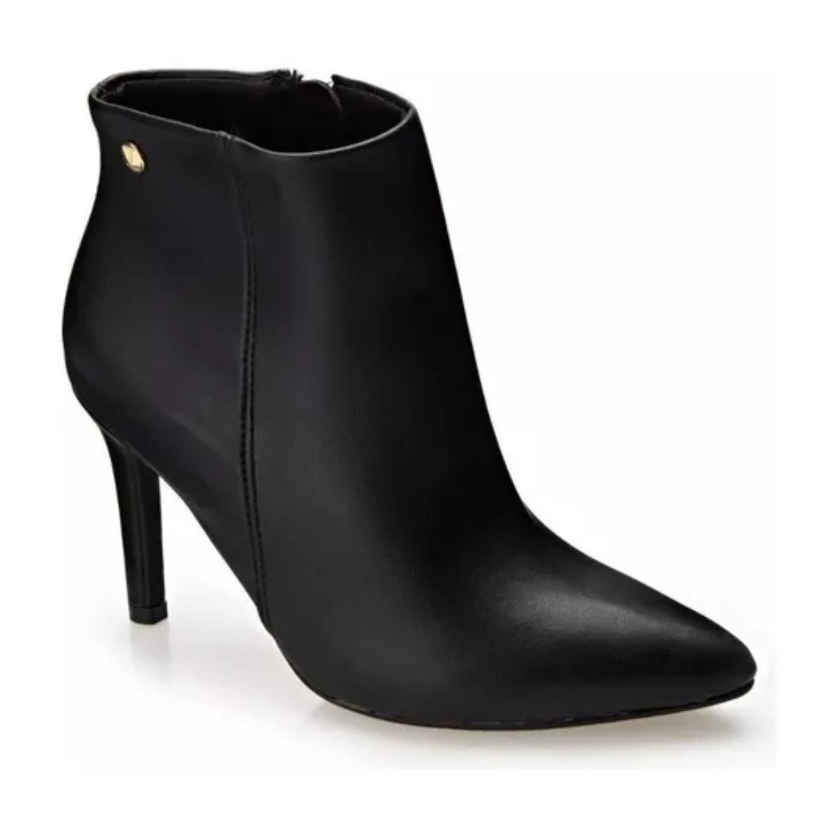 Bota Casual Feminino Vizzano 3049.219 Salto Fino Preto