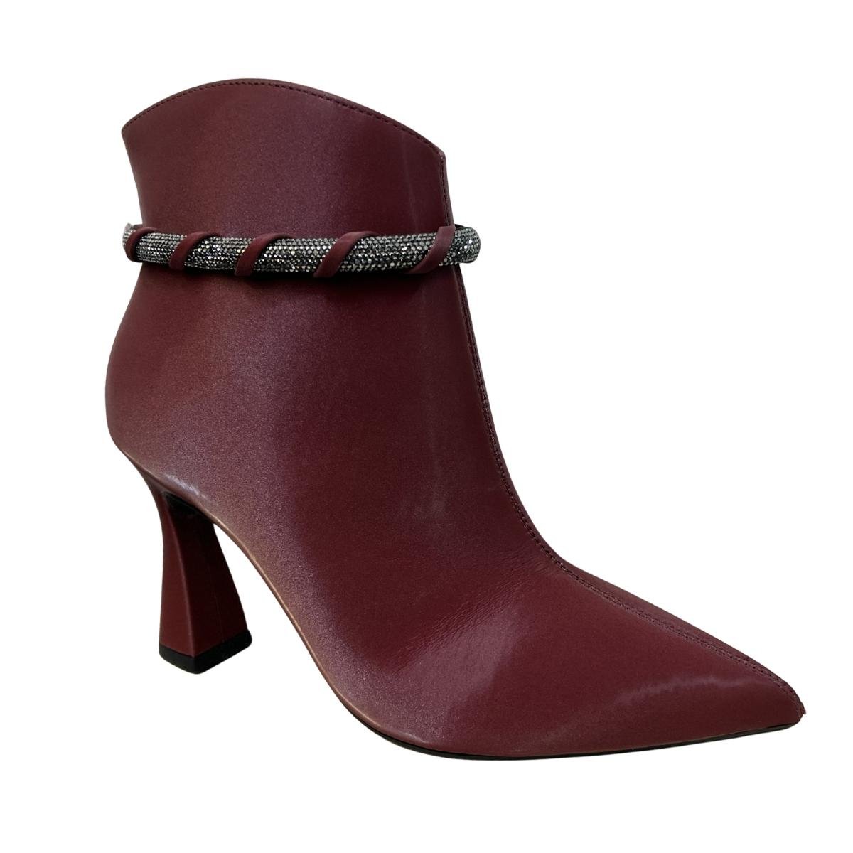 Bota Casual Feminino Mariotta 19690-03 Glossy Salto Taça Vermelho