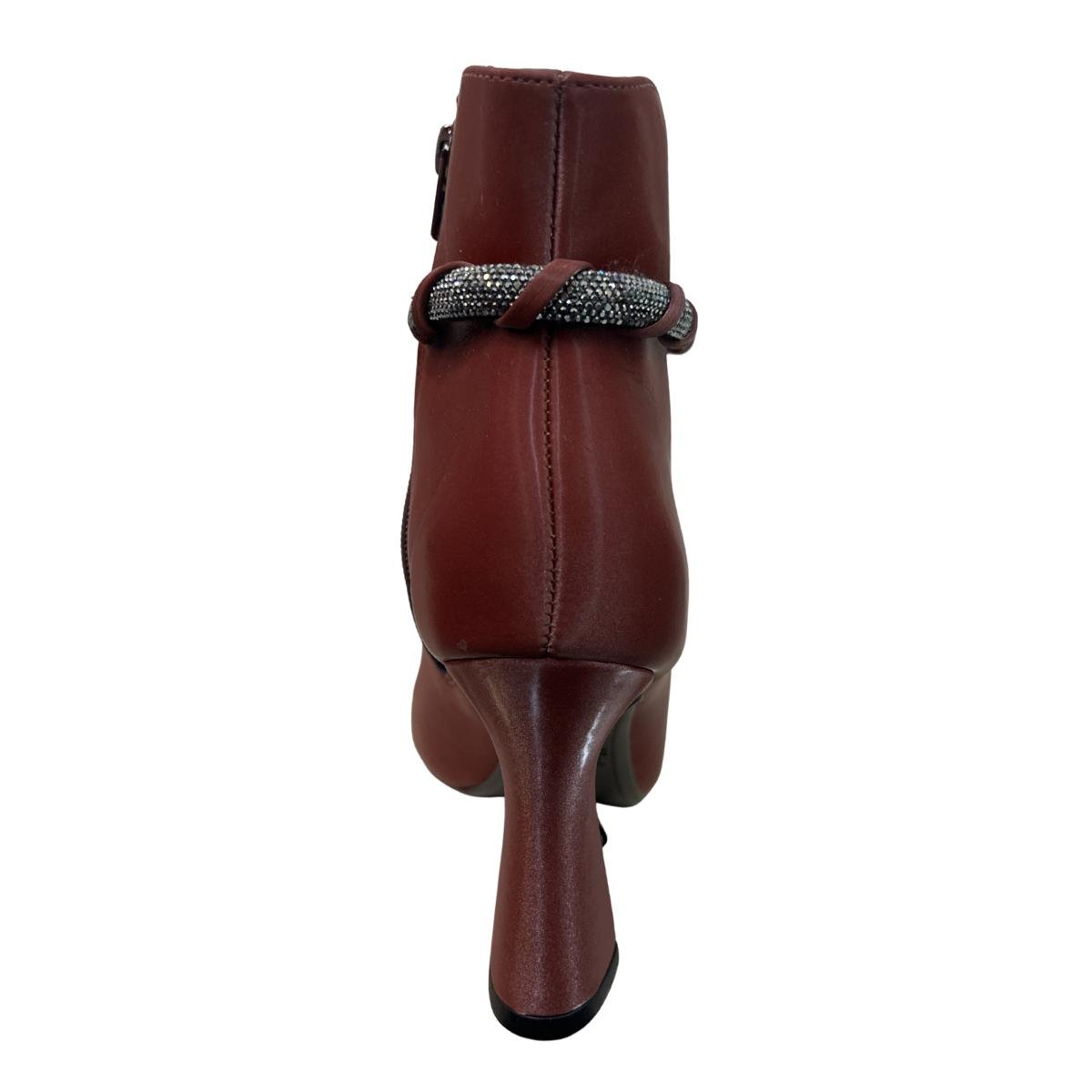 Bota Casual Feminino Mariotta 19690-03 Glossy Salto Taça Vermelho Vinho 5