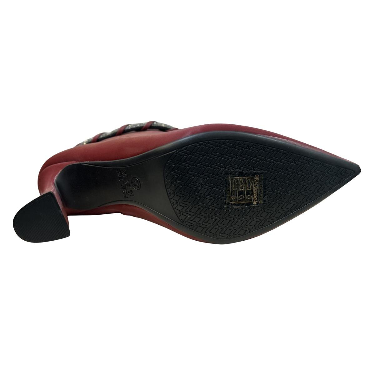Bota Casual Feminino Mariotta 19690-03 Glossy Salto Taça Vermelho Vinho 6