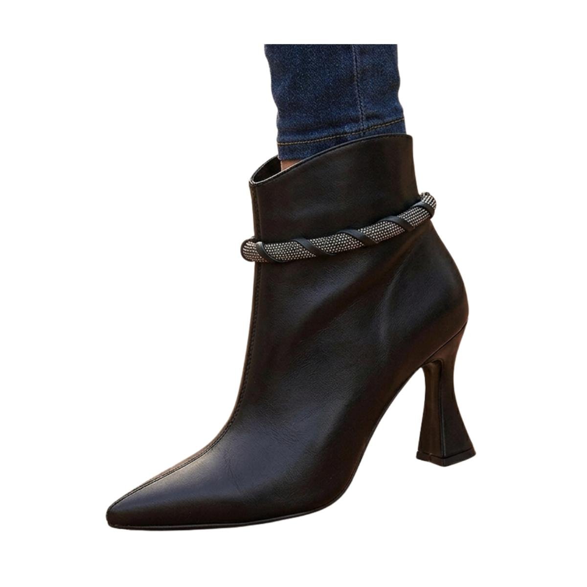 Bota Casual Feminino Mariotta 19690-03 Salto Taça Preto Preto 4