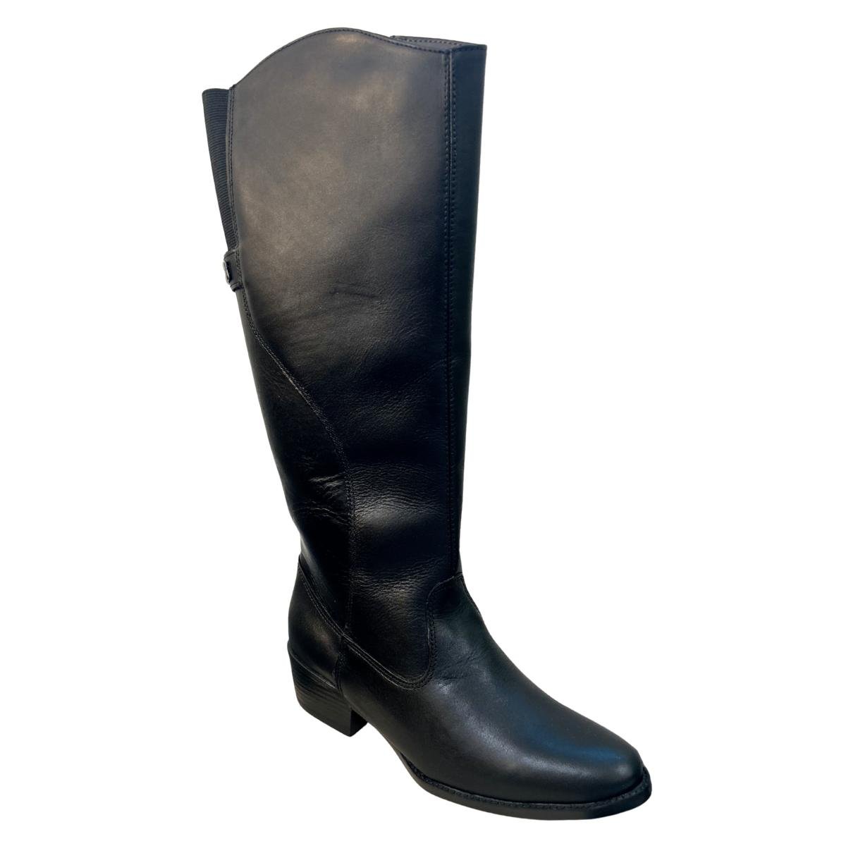 Bota Casual Feminino Milla Flor 997-01 Montaria Couro Legitimo Preto