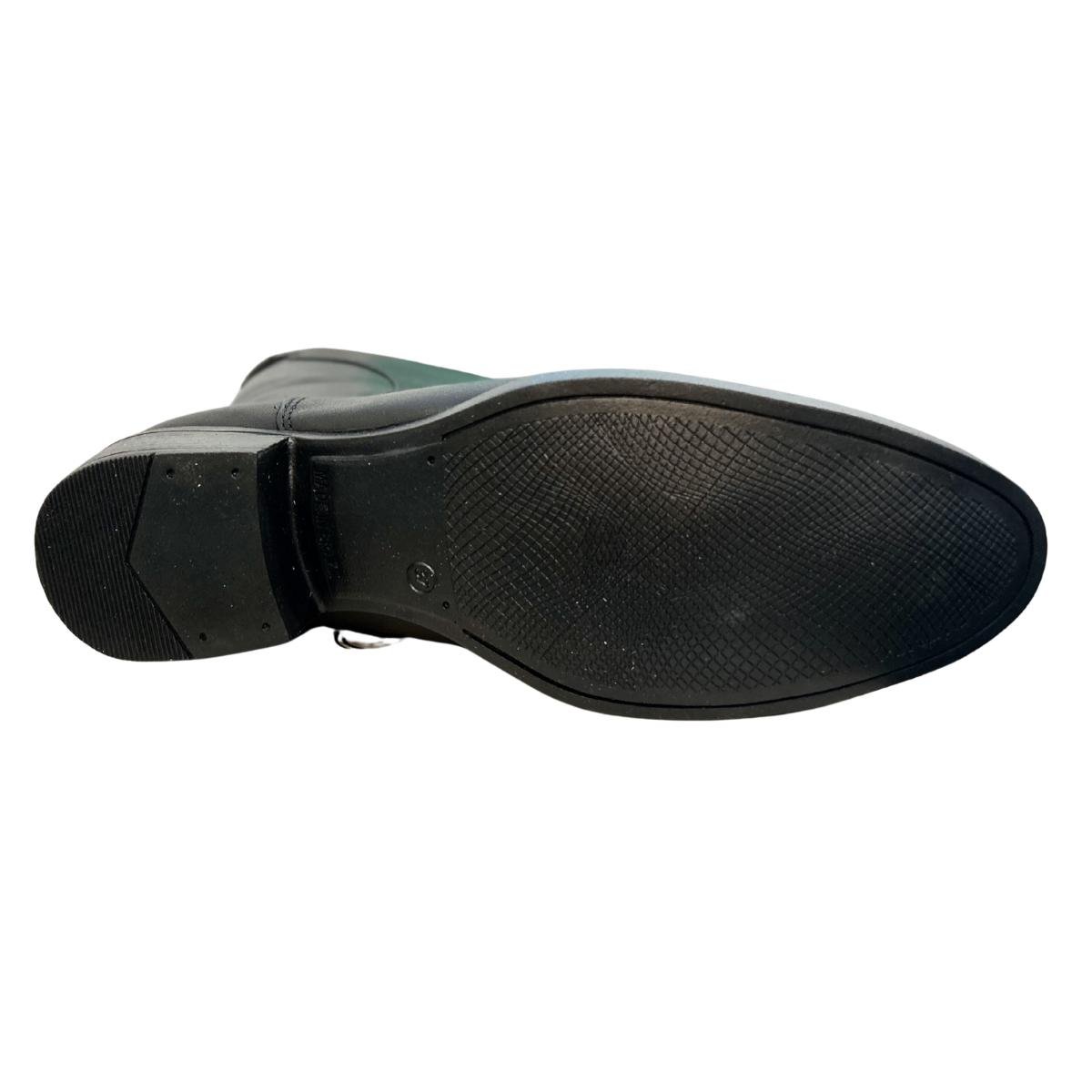 Bota Casual Feminino Milla Flor 997-01 Montaria Couro Legitimo Preto Preto 6