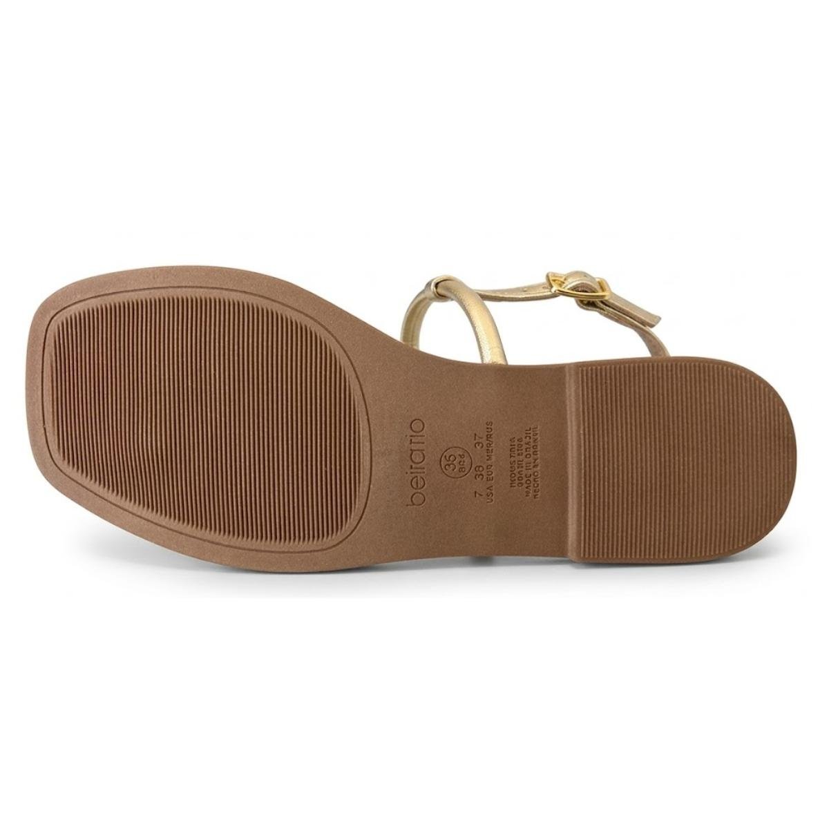 Sandália Rasteirinha Pedraria Casual Feminina Beira Rio 8571.103 Dourado Dourado 6