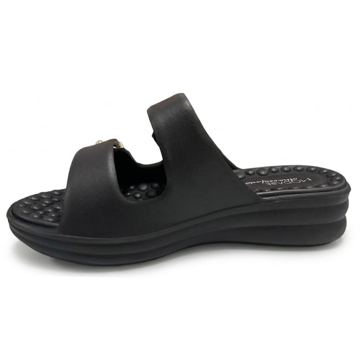 Sandália Papete Flat Casual Feminino Modare 7214.100 Preto Preto 3