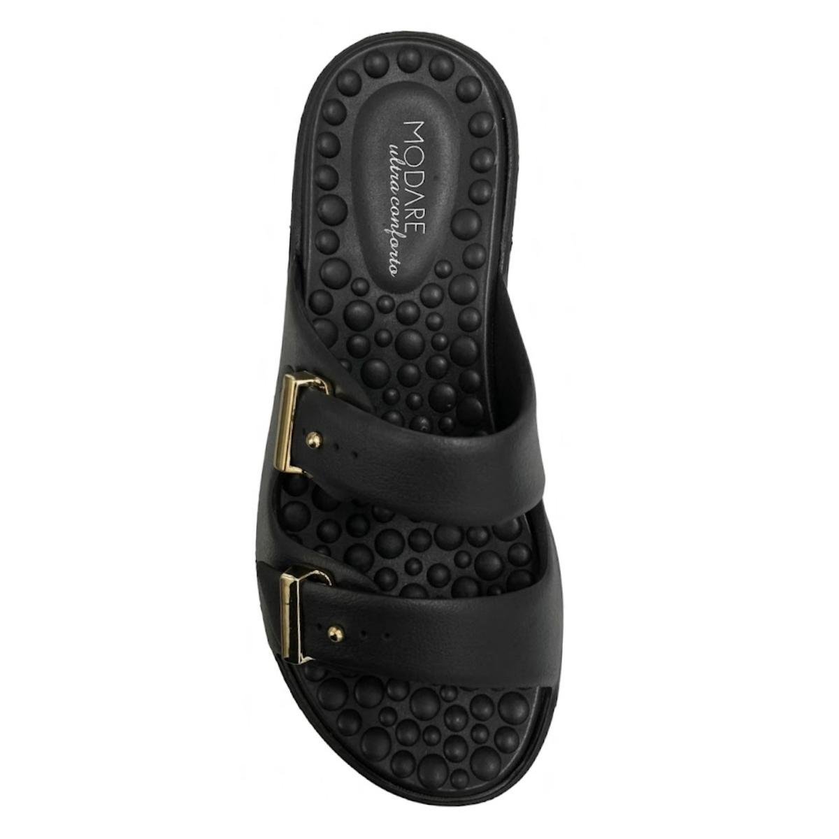 Sandália Papete Flat Casual Feminino Modare 7214.100 Preto Preto 4