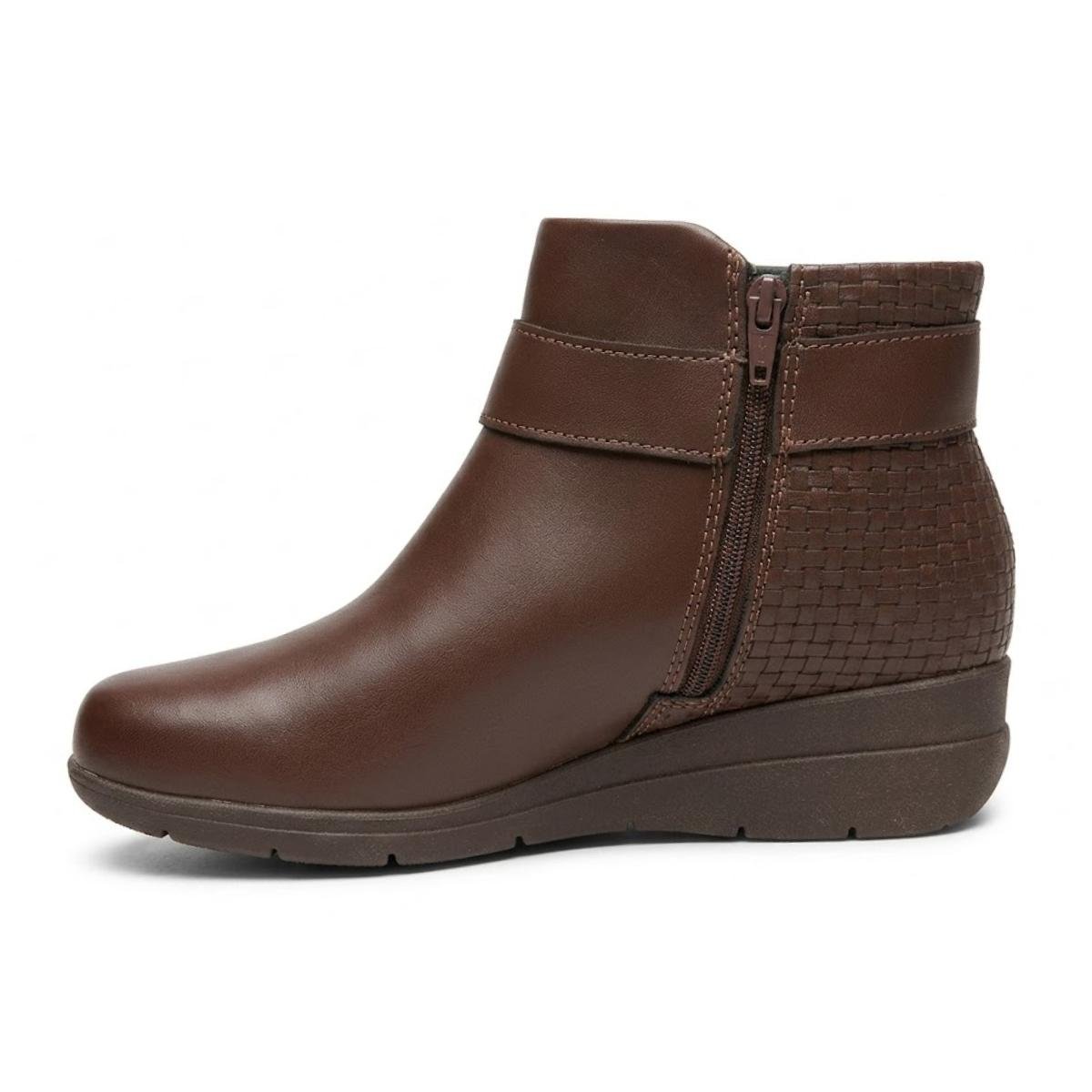 Bota Anabela Casual Feminina Modare 7085.104 Ultracomfort Marrom Marrom 3