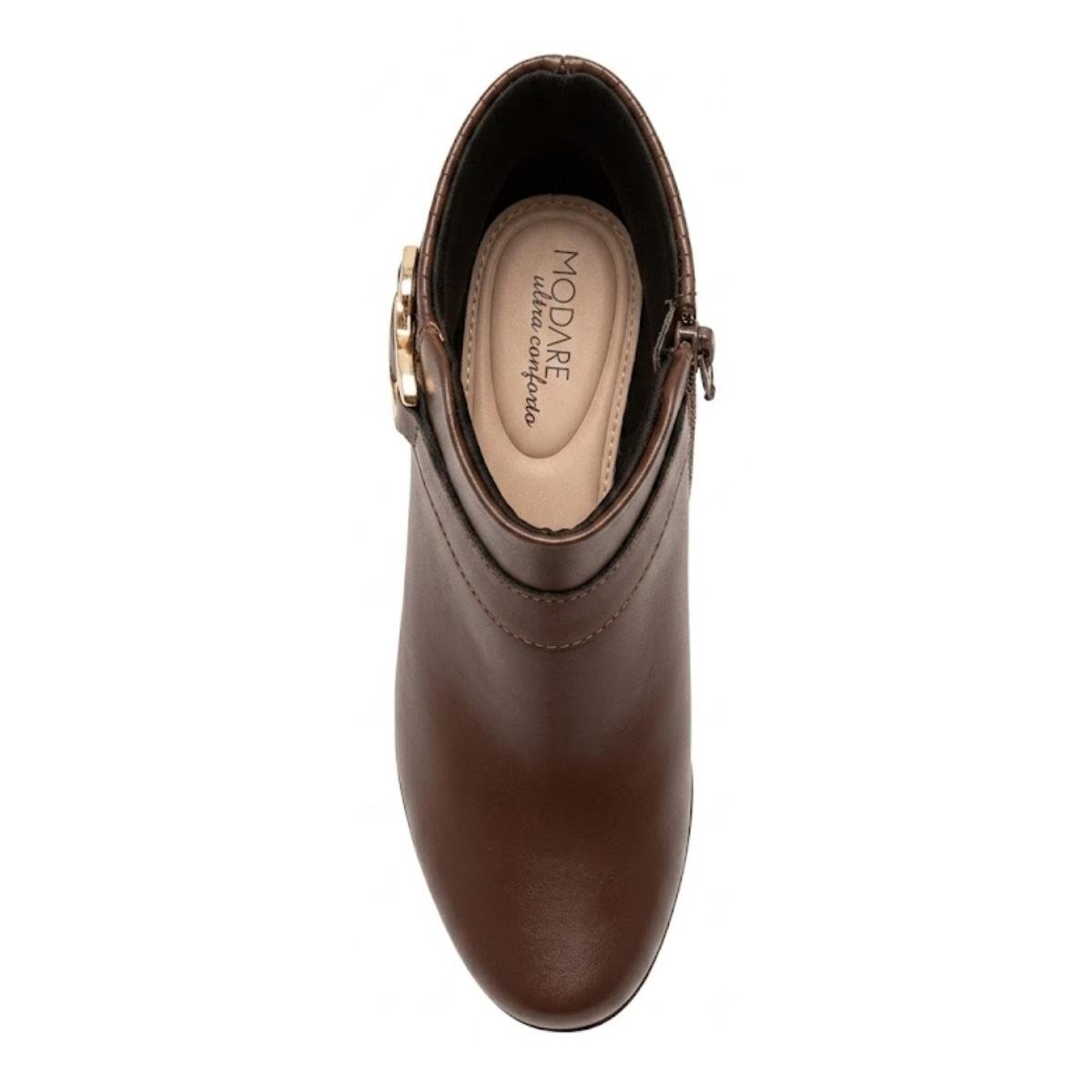 Bota Anabela Casual Feminina Modare 7085.104 Ultracomfort Marrom Marrom 4